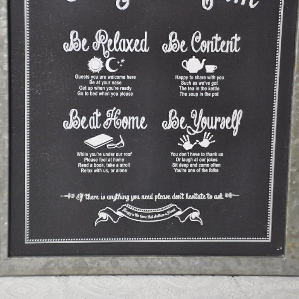 Guest Room Sign Metal Framed 18 X 14 - Picture 3 of 4
